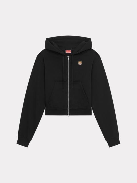'Lucky Tiger Crest' embroidered zip-up hoodie