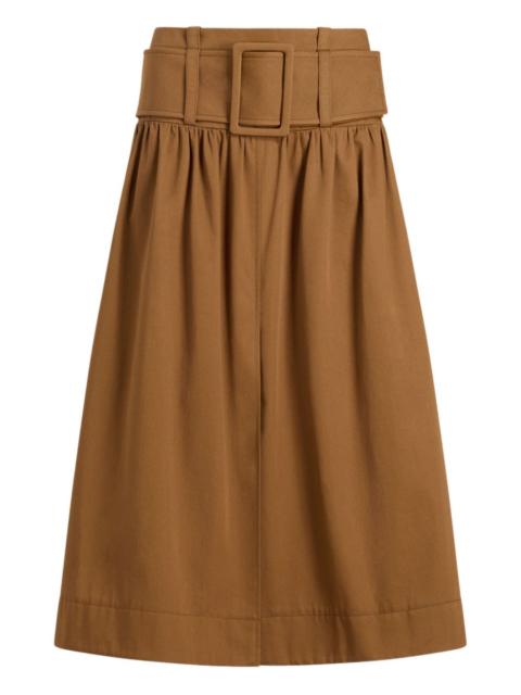 PATOU belted gathered skirt