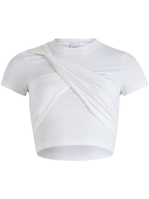 PATOU draped cropped organic cotton T-shirt