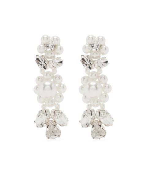 Simone Rocha Daisy Leaf Cluster crystal drop earrings