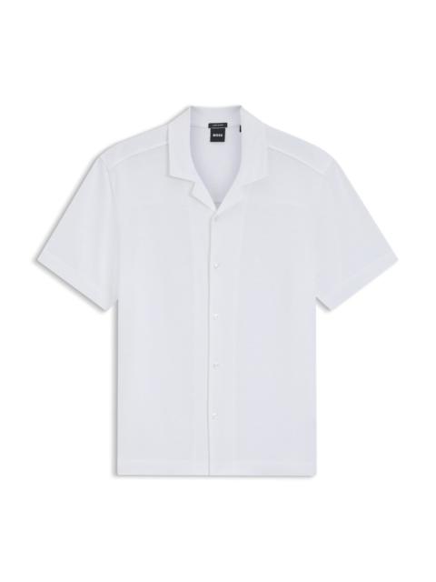 BOSS REGULAR-FIT SHIRT IN COTTON AND LINEN
