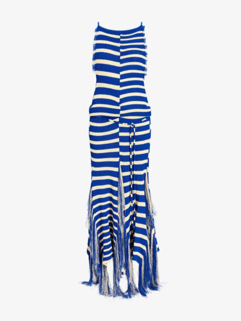 Proenza Schouler Yves Dress in Stripe Fringed Knit