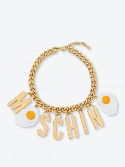 Moschino EGGS LETTERING CHAIN NECKLACE