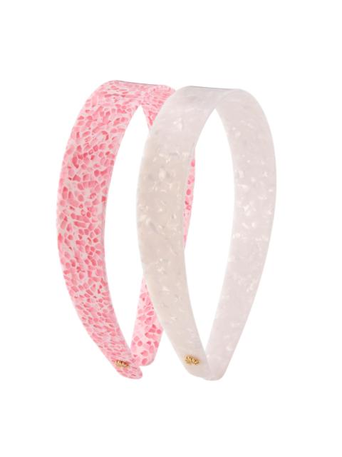 LELE SADOUGHI Women's Palm Beach Emma 2-Piece Terrazzo Headband Set - Terrazzo Blush White