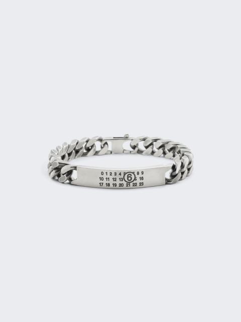 MM6 Maison Margiela Minimal Logo Id Tag Curb Bracelet Brunito
