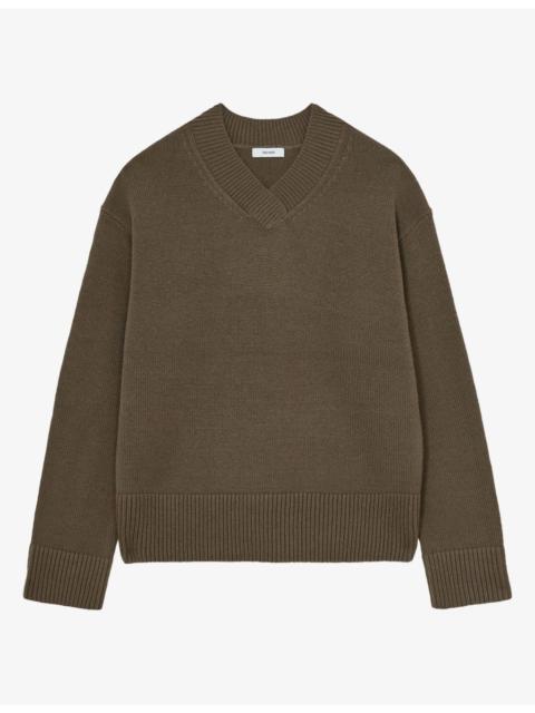 REISS Mari V-Neck Wool And Cashmere Jumper