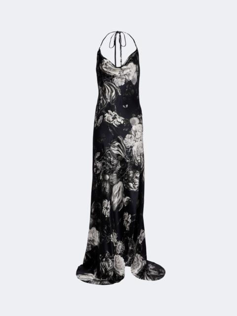 Roberto Cavalli Floral halterneck silk maxi dress