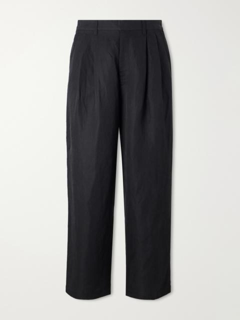 ssstein Wide-Leg Linen and Silk-Blend Twill Trousers