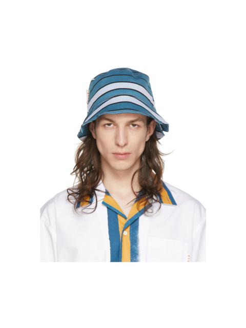 Blue Nylon Bucket Hat
