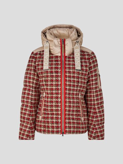 BOGNER Feline Down jacket in Beige/Red