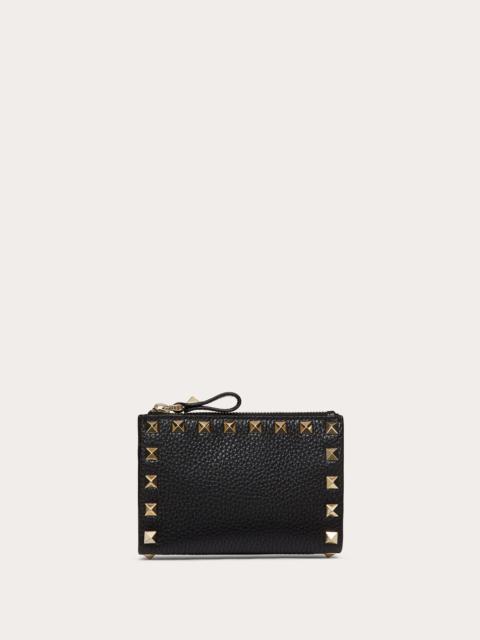 Valentino Rockstud Grainy Calfskin Keychain