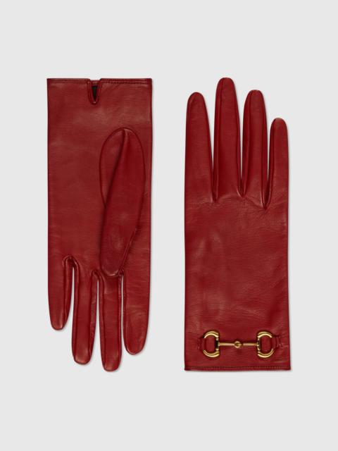GUCCI Leather gloves with Horsebit