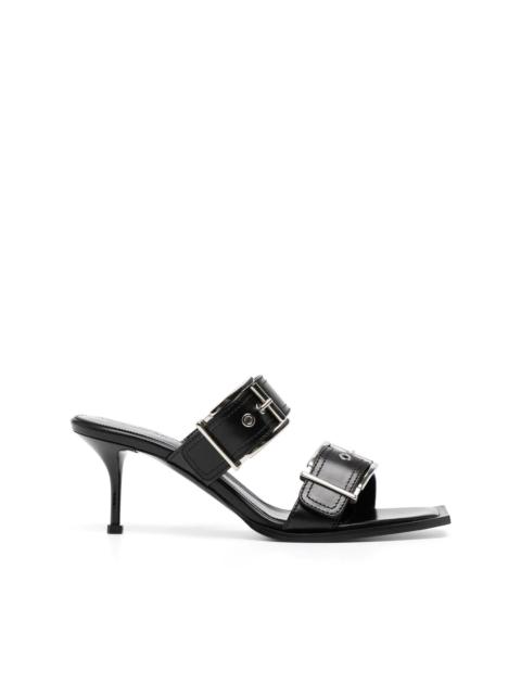 Alexander McQueen double-buckle leather mules