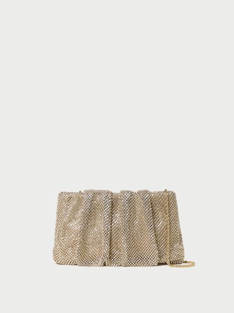 LOEFFLER RANDALL Serena Gold Diamanté Gathered Clutch