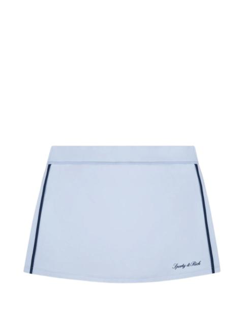 Sporty & Rich Signature logo-print side-stripe court mini skirt