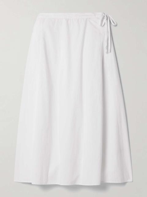 The Row Fleur pleated cotton-poplin midi skirt