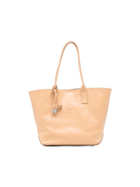 HOGAN Adress debossed leather tote bag