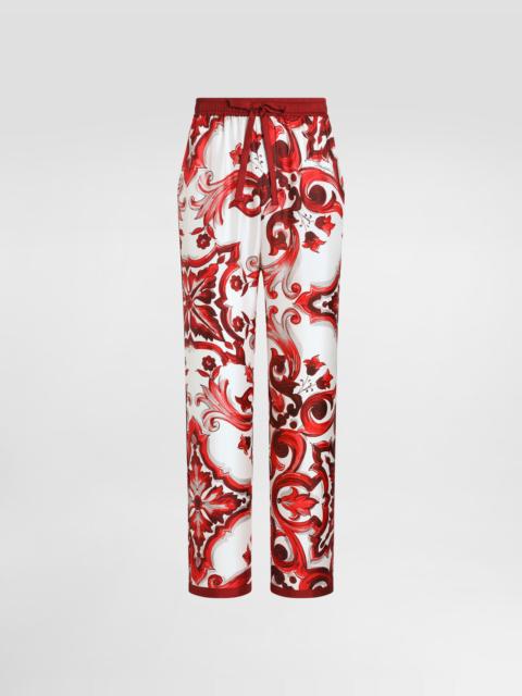 Dolce & Gabbana Majolica-print twill vanity trousers