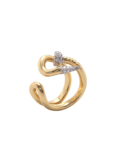 DAVID WEBB Bent Nail Diamond Ring