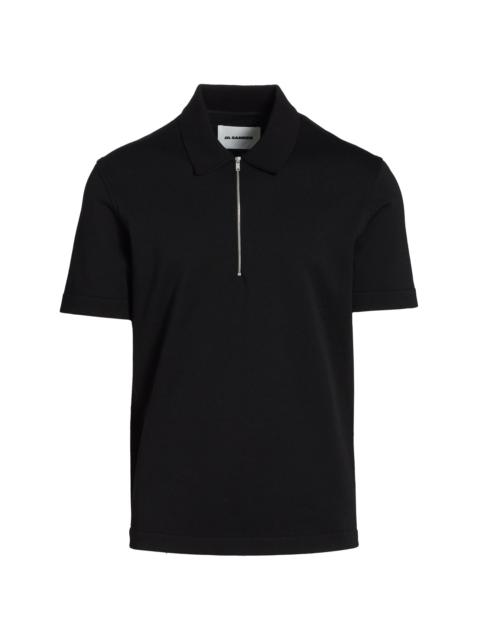 Jil Sander Men's Half-Zip Polo Shirt - Black