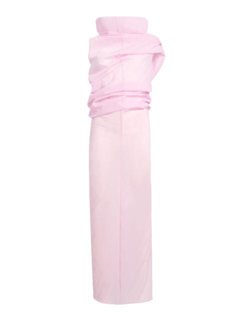 KHAITE Jeanty Silk Gauze Midi Dress pink