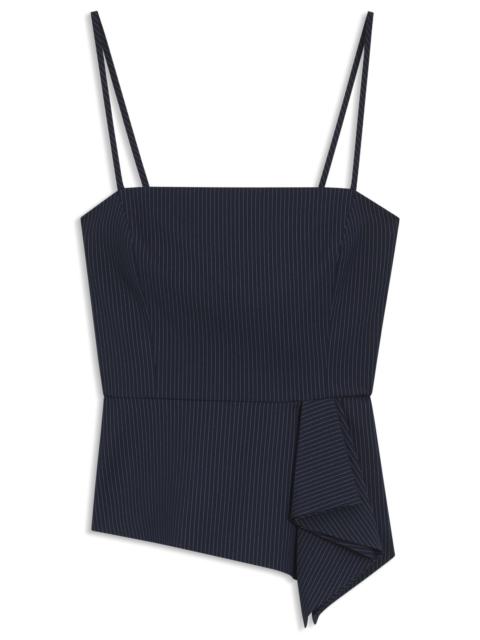 HUGO PINSTRIPE TOP WITH PEPLUM HEM