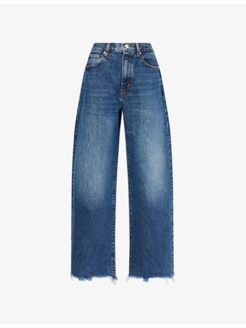 FRAME The Bow Curved-Leg Denim Jeans