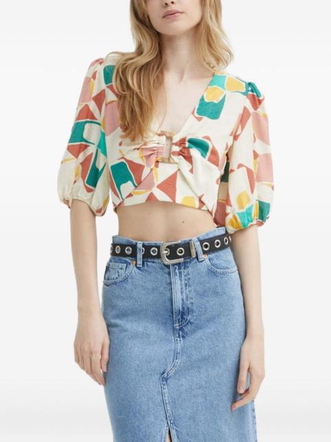 ba&sh Aymar abstract-print crop top