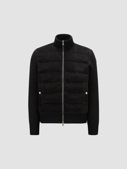 Moncler 패딩 모직 & 벨벳 카디건