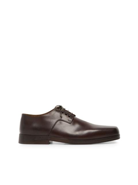 square-toe leather derby shoes