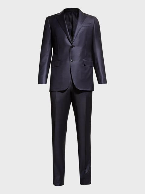 ZEGNA Men's Wool Tic-Weave Suit