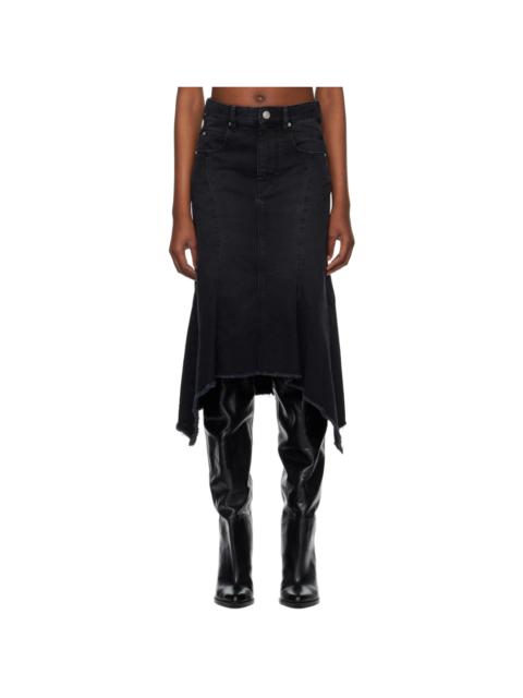 Isabel Marant Black Nyda Denim Midi Skirt