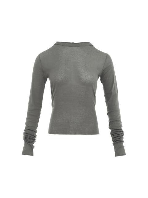 Rick Owens Cropped Hooded Long Sleeve Tee