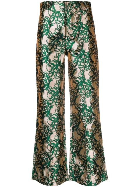 DESTREE Yoshitomo jacquard straight-leg trousers