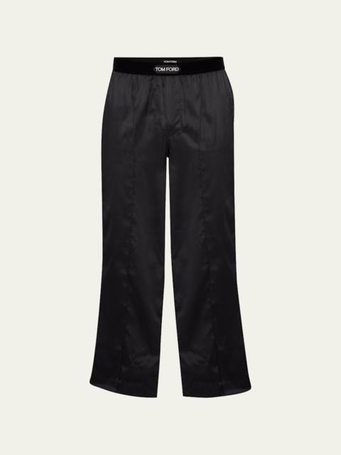 TOM FORD Men's Silk Logo Pajama Pants
