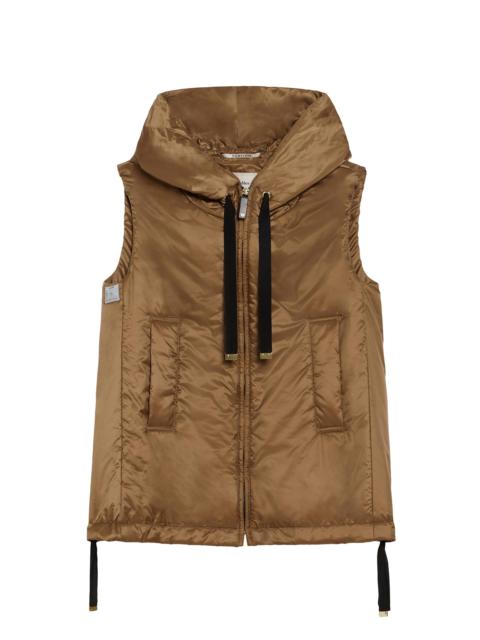 Max Mara Women's Padded Hooded Gilet in Water Repellent Canvas - Caramel