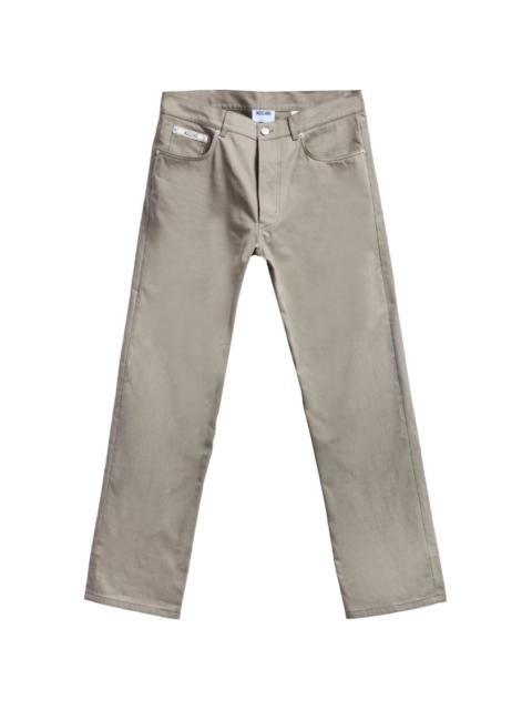 Moschino logo-patch five-pocket jeans