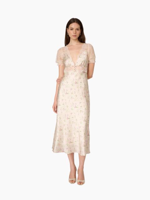 CAMI NYC DINAH SILK MIDI DRESS ENGLISH COTTAGE