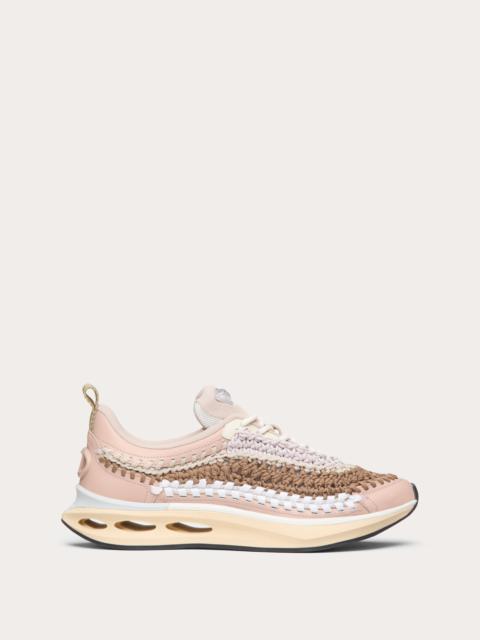 Valentino VLOGO EASYKNOT SNEAKER IN WOVEN FABRIC