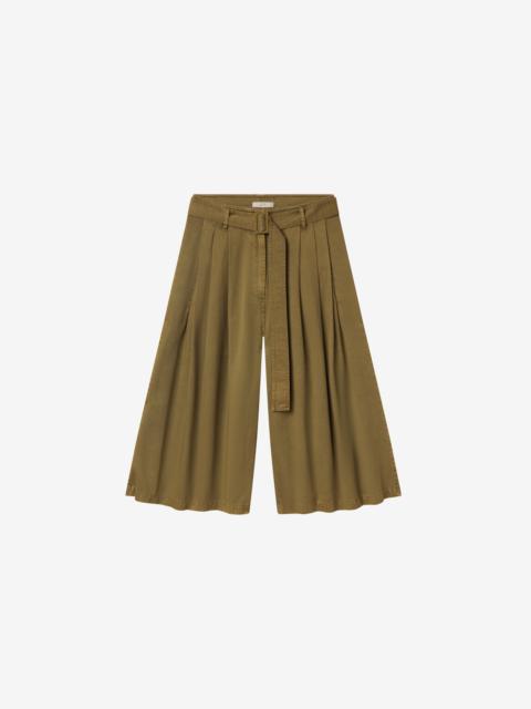 CO CO Garment Dye Pleated Culotte - Avocado
