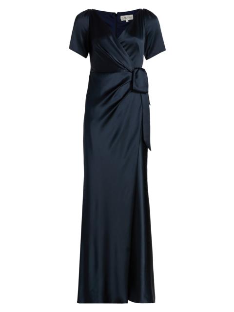 SALONI Women's Marilyn Silk Wrap-Style Gown - Midnight