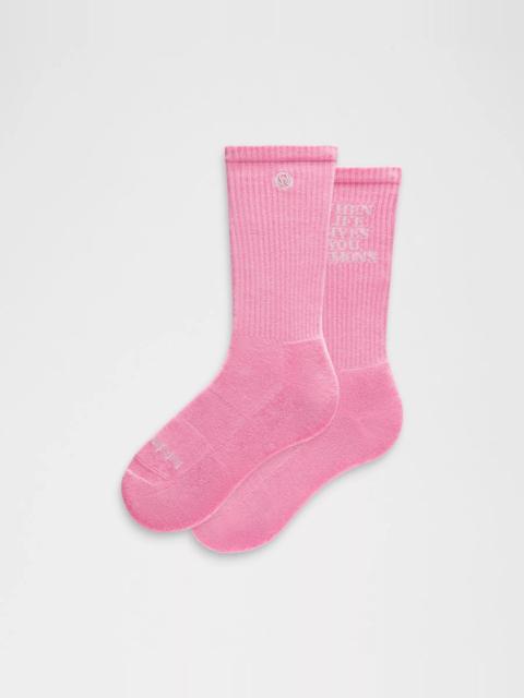 lululemon Unisex Daily Essential Crew Socks *Lemons Quote