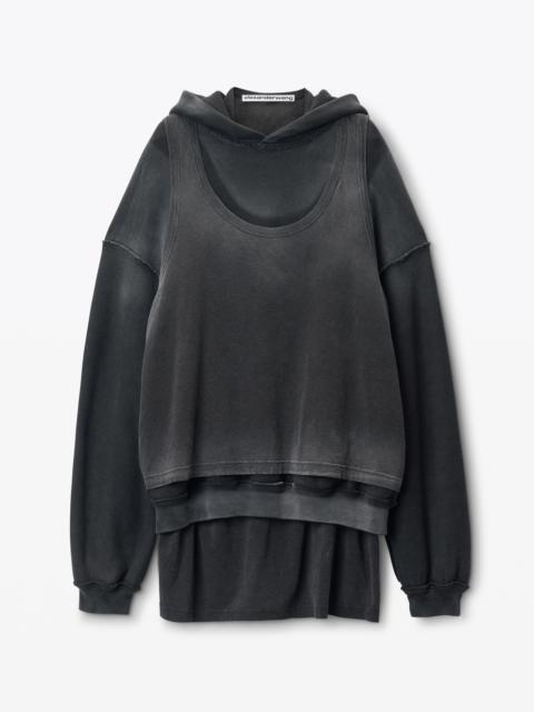 Alexander Wang oversize triple-layer hoodie in cotton