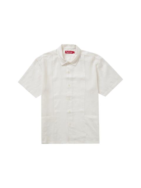 Supreme Supreme Mesh Panel Linen S/S Shirt White