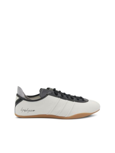 Y-3 leather panelled lace-up sneakers