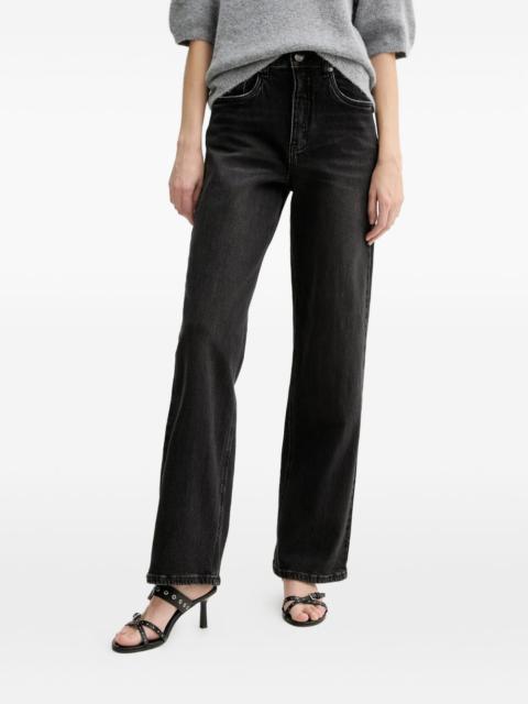 GESTUZ black straight-leg jeans
