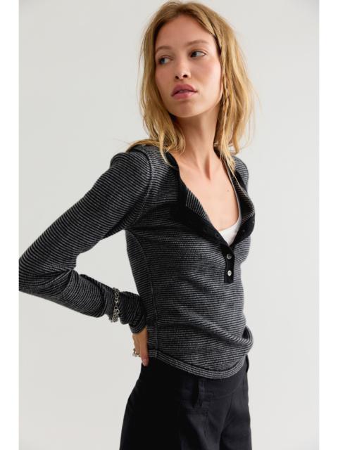 FREE PEOPLE We The Free Hudson Striped Cashmere Henley