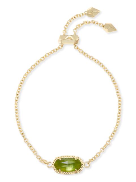 KENDRA SCOTT Elaina Gold Adjustable Chain Bracelet in Peridot Illusion