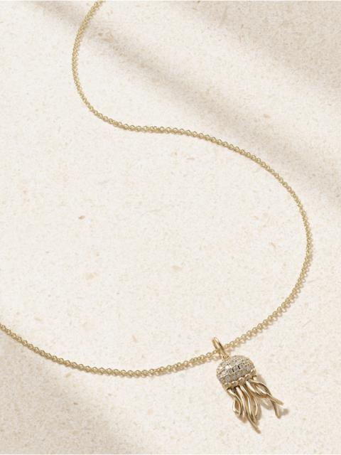 SYDNEY EVAN Jellyfish 14-karat Gold Diamond Necklace
