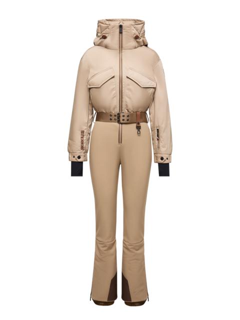 Moncler Grenoble Hooded Down Ski Suit tan